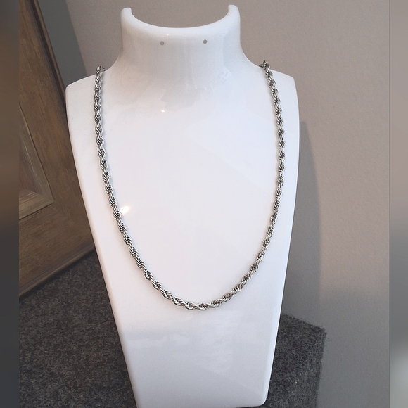 Urban Fashion, NWT, Men's White Gold Rope Chain - Picture 5 of 7